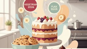 Иллюстрация для кулинарных курсов вегетарианской выпечки, современные десерты без яиц, Москва.